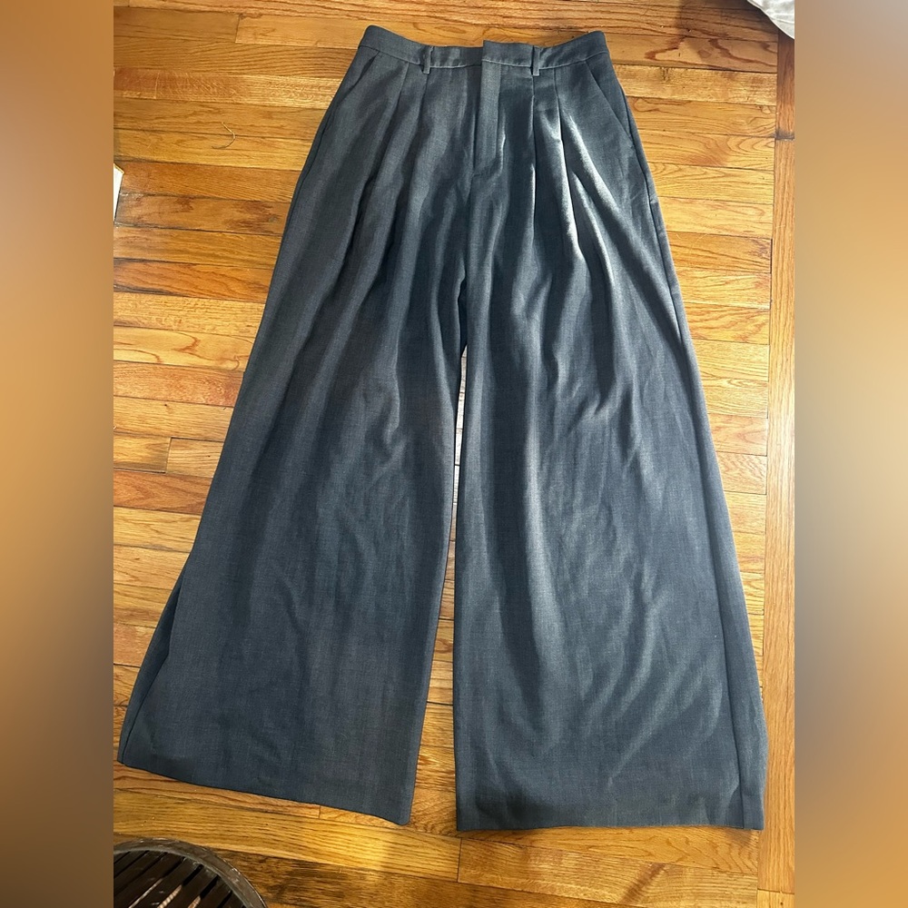 Maeve Gray Wide Leg Dress Pants Trousers 12 Tall Office Business‎ Career